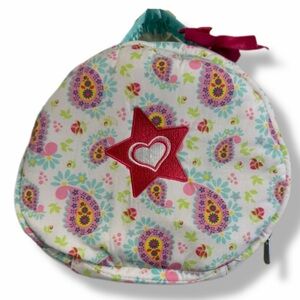American Girl Bitty Baby Floral Round Zipper with Star Patch Accessories Case